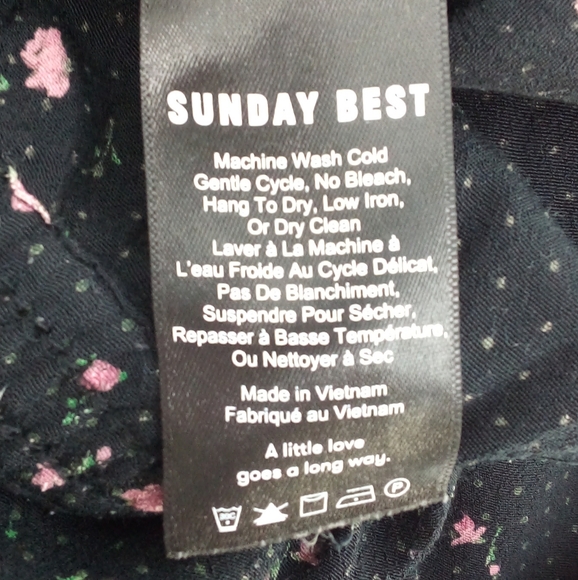 Aritzia Sunday Best Taggie Black Jumpsuit S Roses Floral Pull On Strapless - Picture 13 of 15